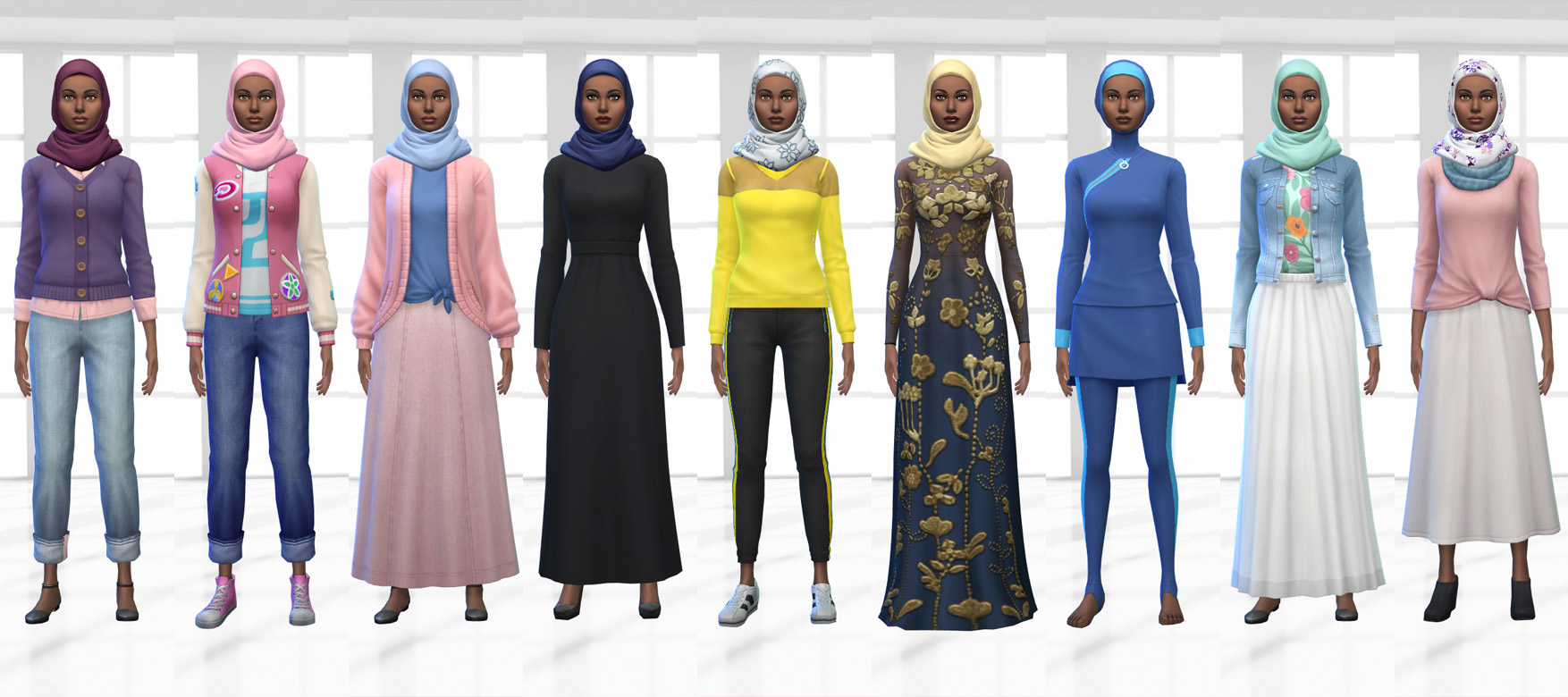 Sims 4 CC Custom Content Haul | Hijabi University Student Lookbook | Desire Anne Gaming