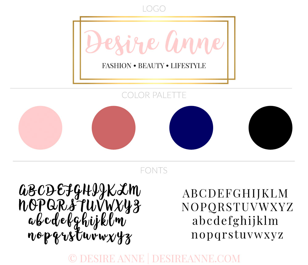 Welcome to my new blog! | by Desire Anne; Alabama fashion+beauty+lifestyle blogger | See my new branding and more | tags: blog branding, feminine Wordpress blog, blogging tips, brand board, feminine blog website logo