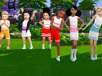 Sims 4: Toddler/Kids Cheerleading Outfit CC