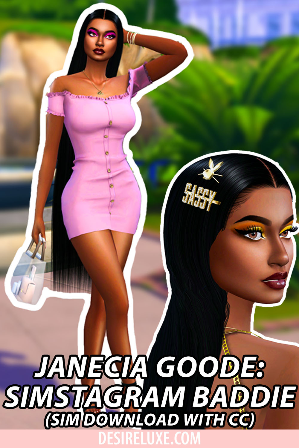 Sims 4 Sim Download | Janecia Goode Instagram Baddie | Black Simmer CC | Desire Luxe Gaming